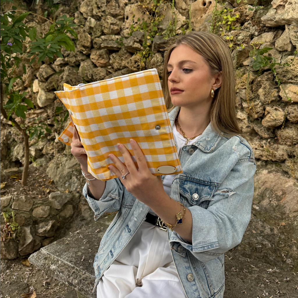 Yellow Gingham Book Bag by Halen Endless — view 5