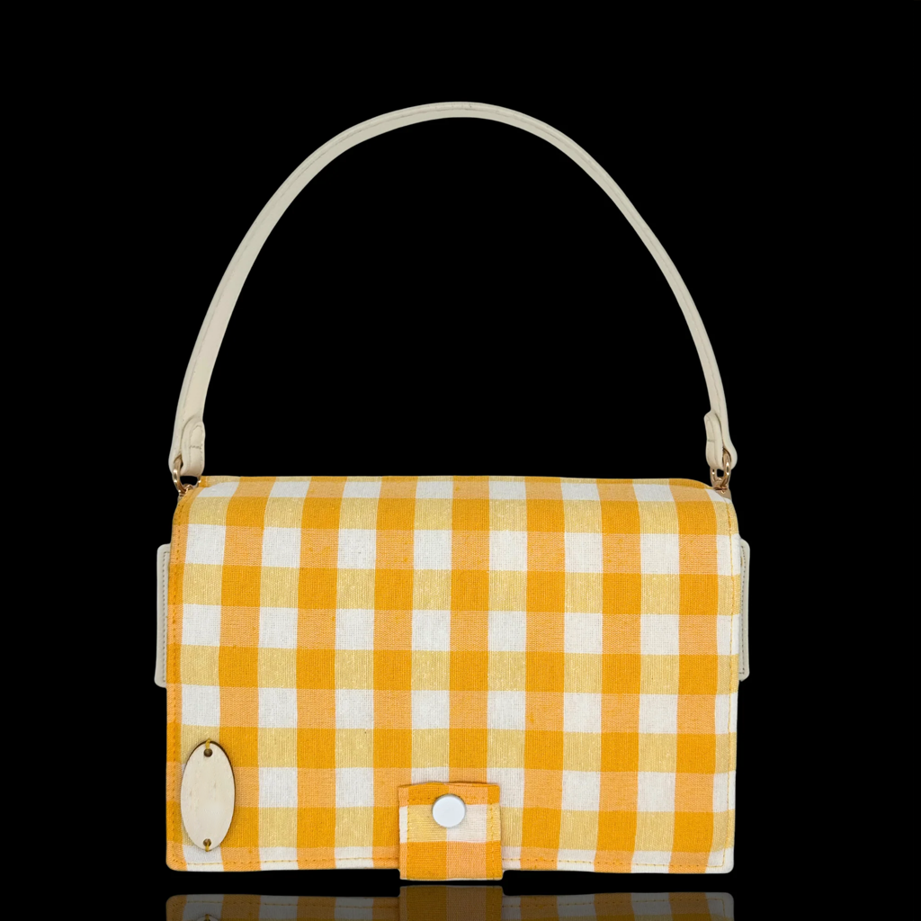 Yellow Gingham Book Bag by Halen Endless — view 2