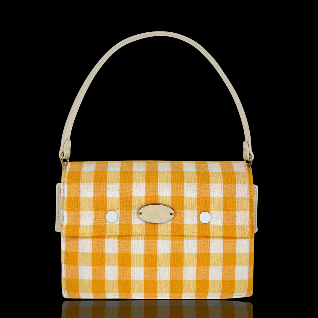 Yellow Gingham Book Bag by Halen Endless — view 1