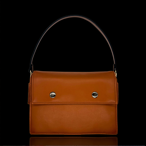 Cognac Brown Book Bag by Halen Endless — view 1