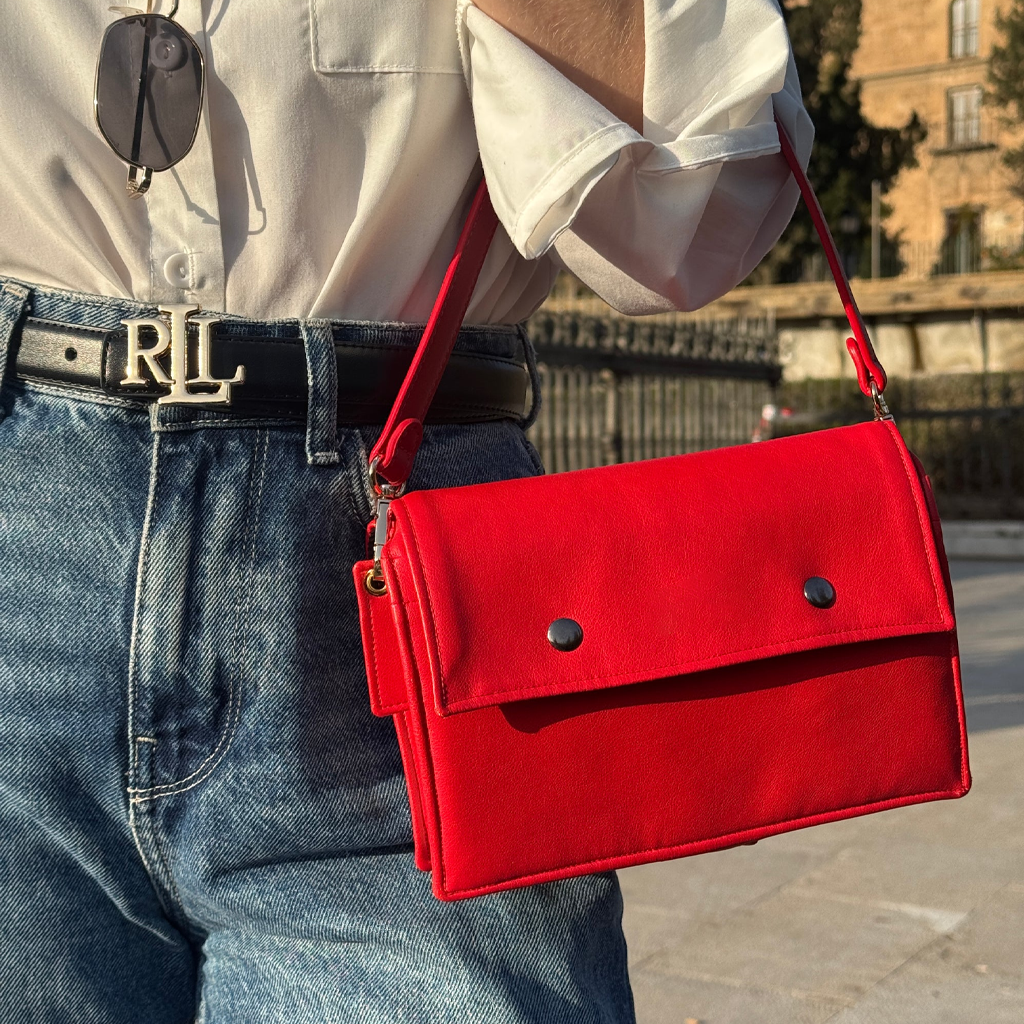 Cherry Red Book Bag by Halen Endless — view 3