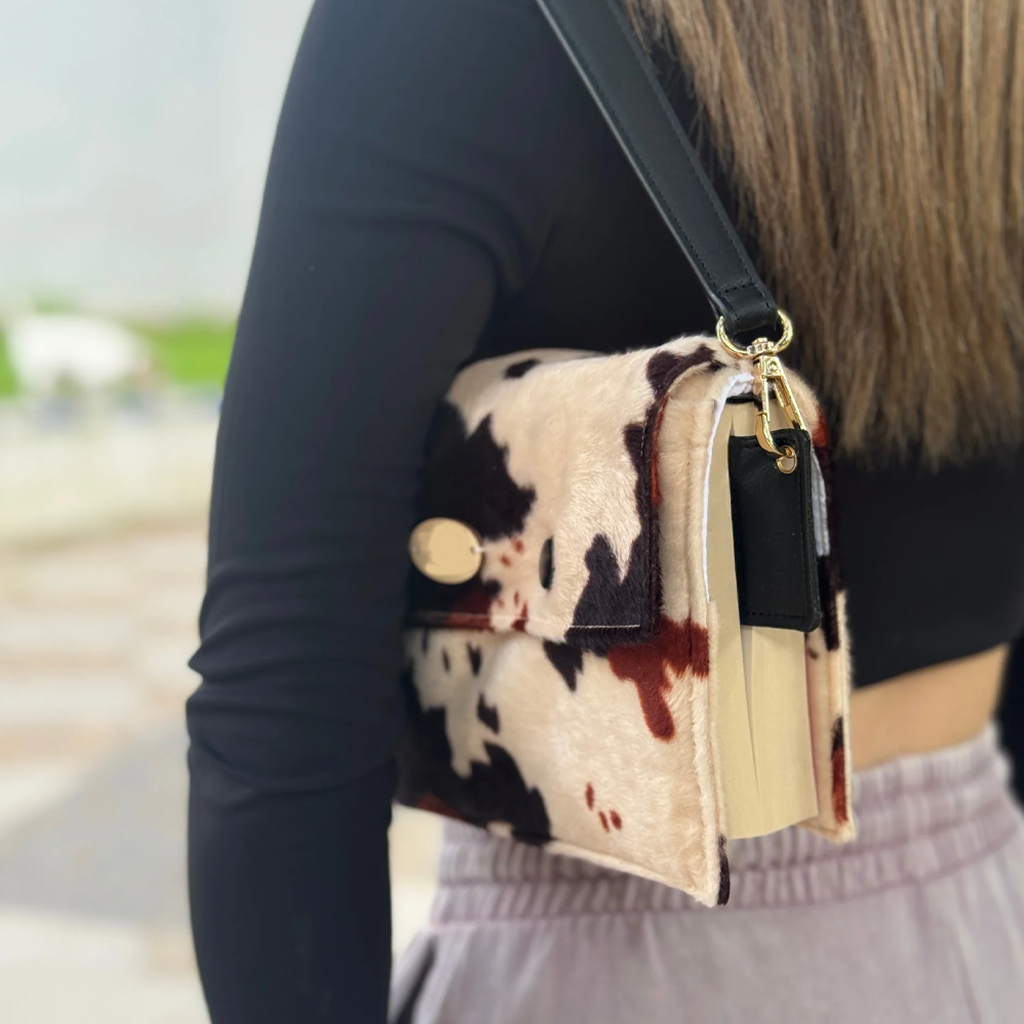Cow Print Book Bag by Halen Endless — view 3
